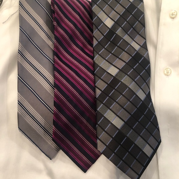 EUC asst ties. Grays and burgundy mix. Michael Kors Van Heusen Croft & Barrow - Picture 1 of 13